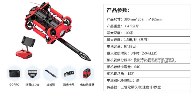 P1水下機器人功能參數 P1水下機器人功能參數